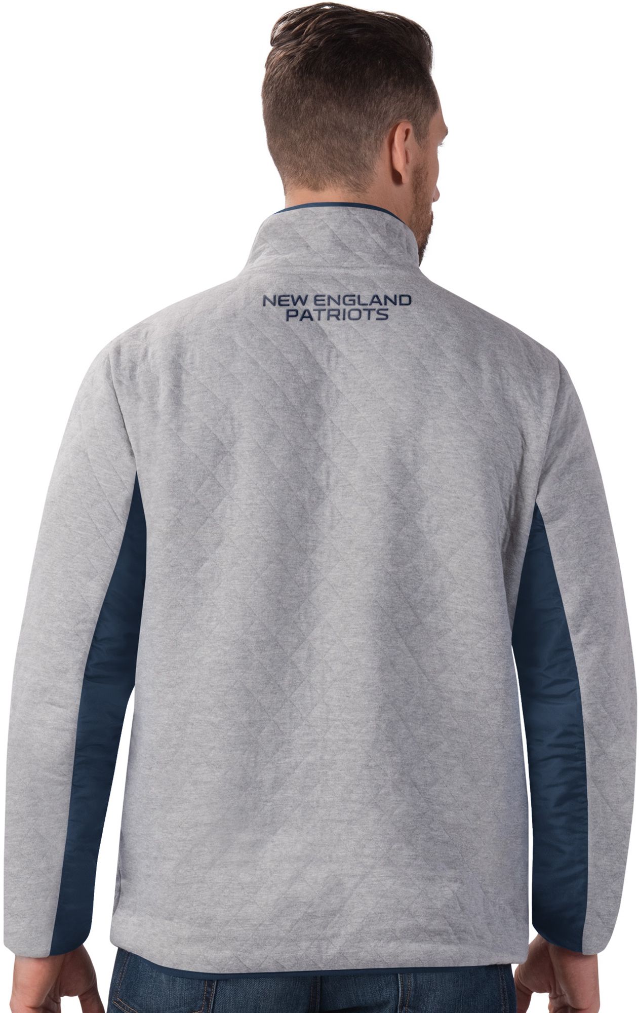 G-III Men's New England Patriots Slugger Quilt Grey Half-Zip Pullover product image