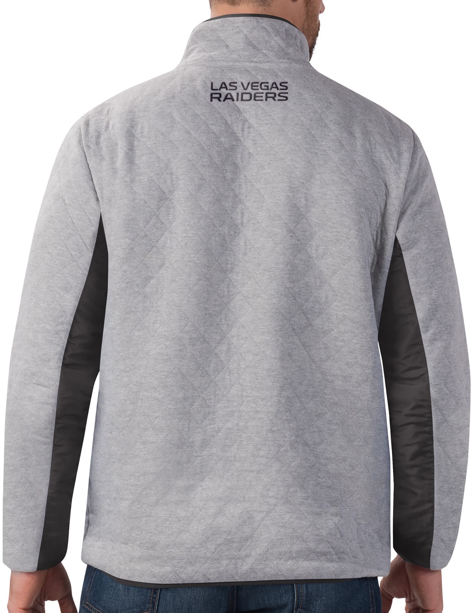 G-III Men's Las Vegas Raiders Slugger Quilt Grey Half-Zip Pullover product image
