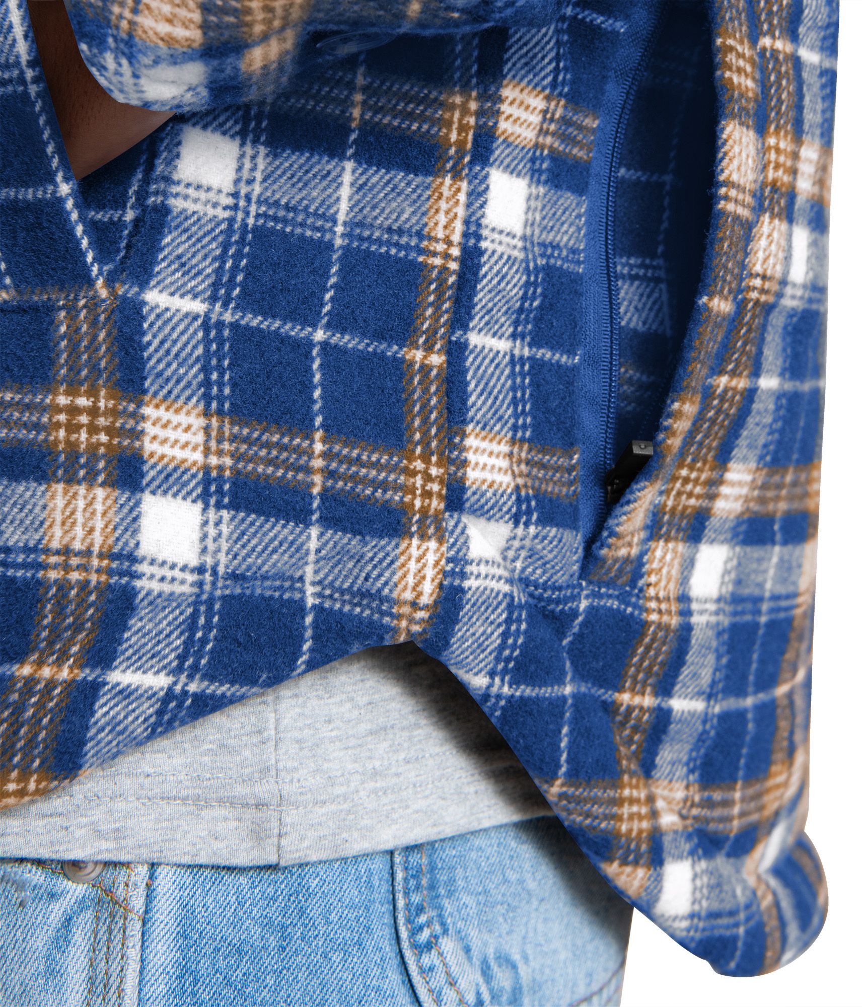 G-III Men's Buffalo Bills Royal Plaid Black Shirt Jacket product image