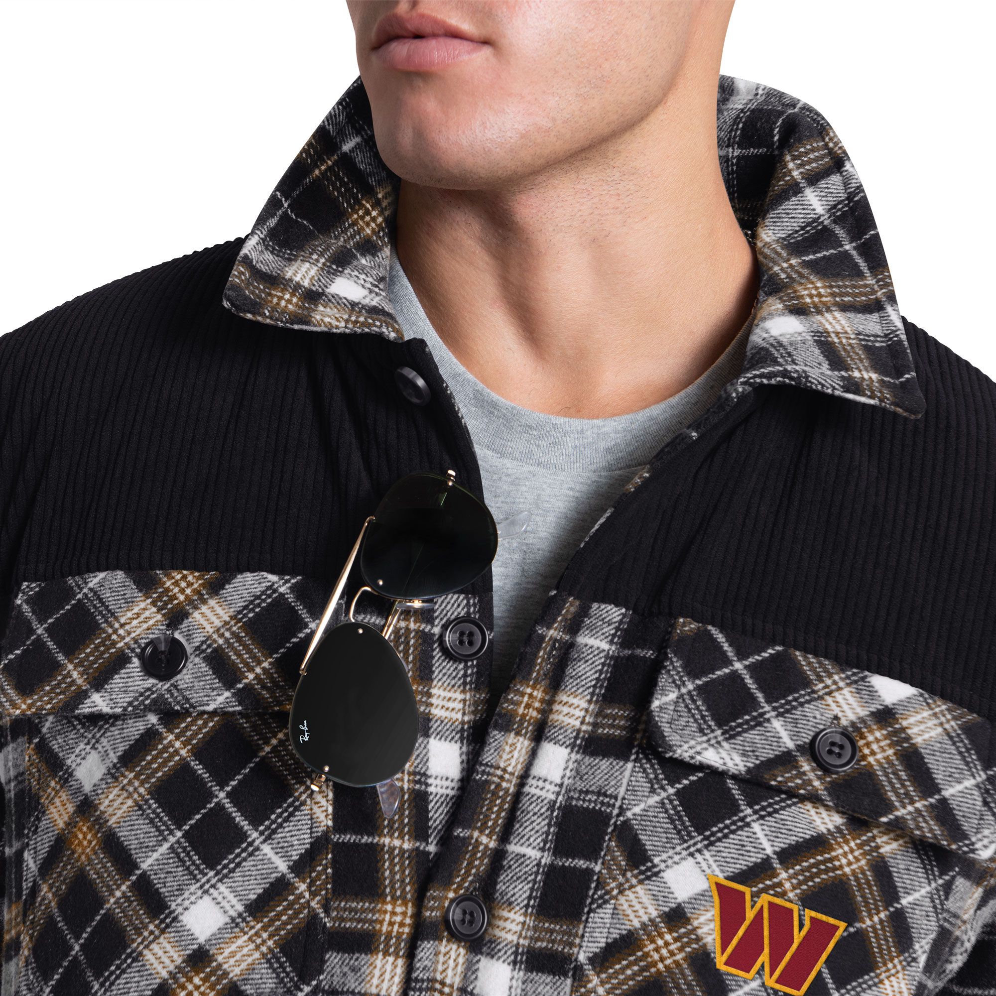 G-III Men's Washington Commanders Black Plaid Black Shirt Jacket product image