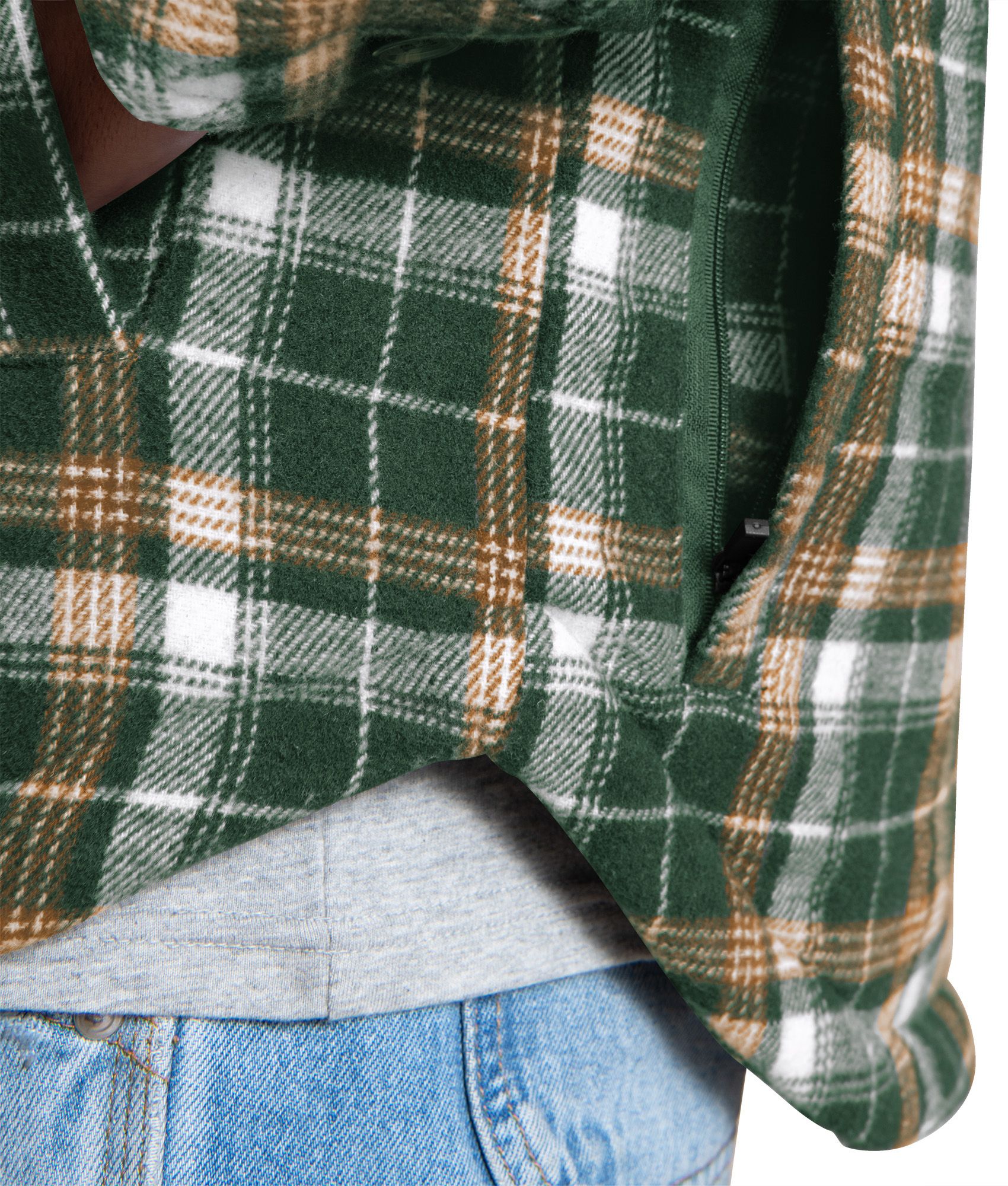G-III Men's Green Bay Packers Green Plaid Black Shirt Jacket product image
