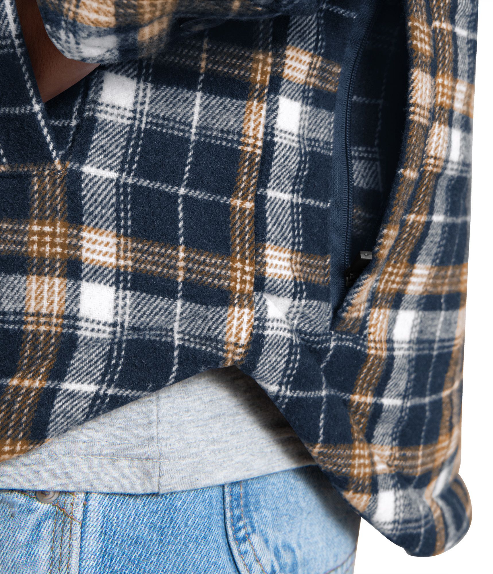 G-III Men's New England Patriots Navy Plaid Black Shirt Jacket product image