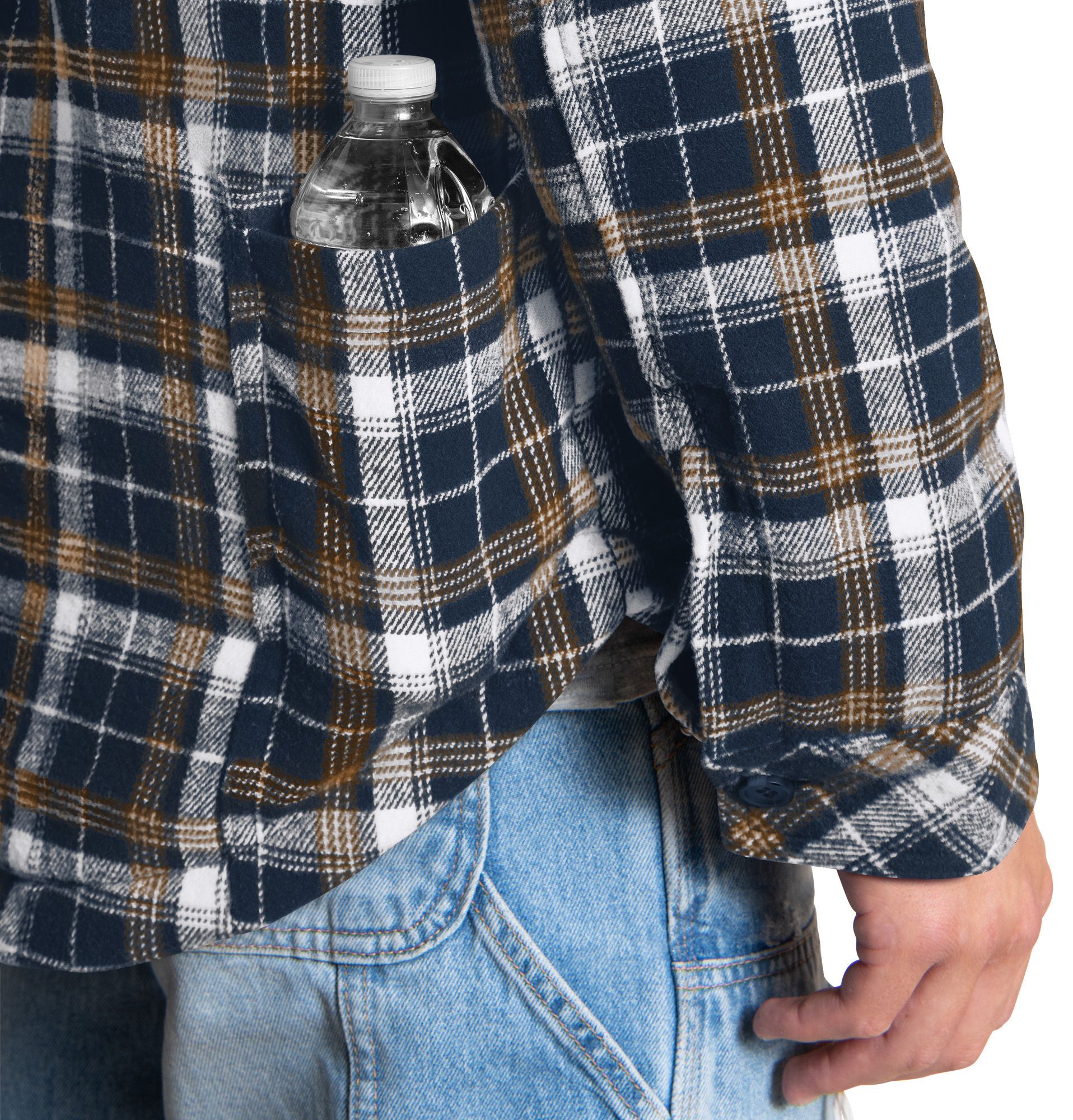 G-III Men's New England Patriots Navy Plaid Black Shirt Jacket product image