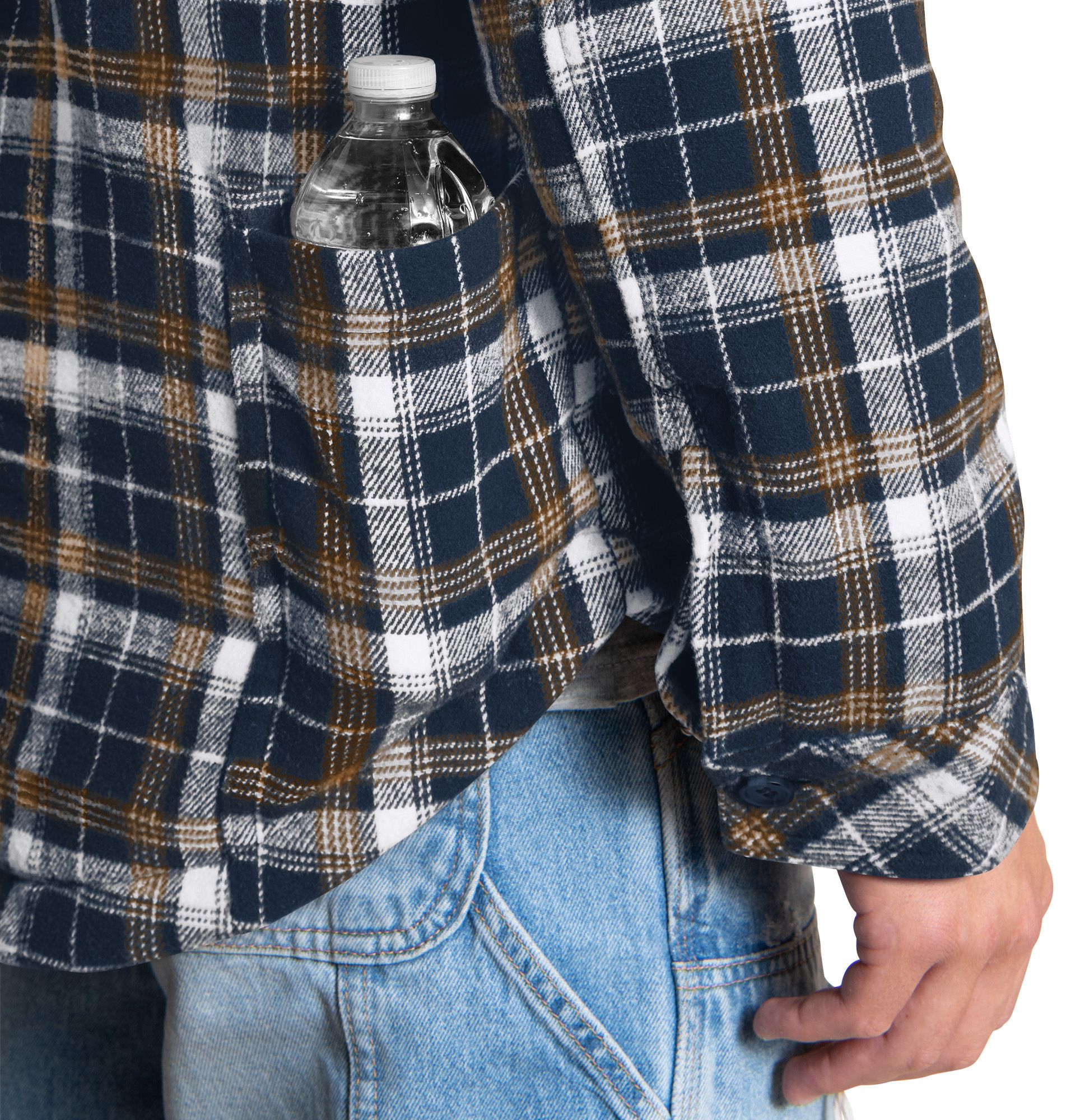 G-III Men's Seattle Seahawks Navy Plaid Black Shirt Jacket product image