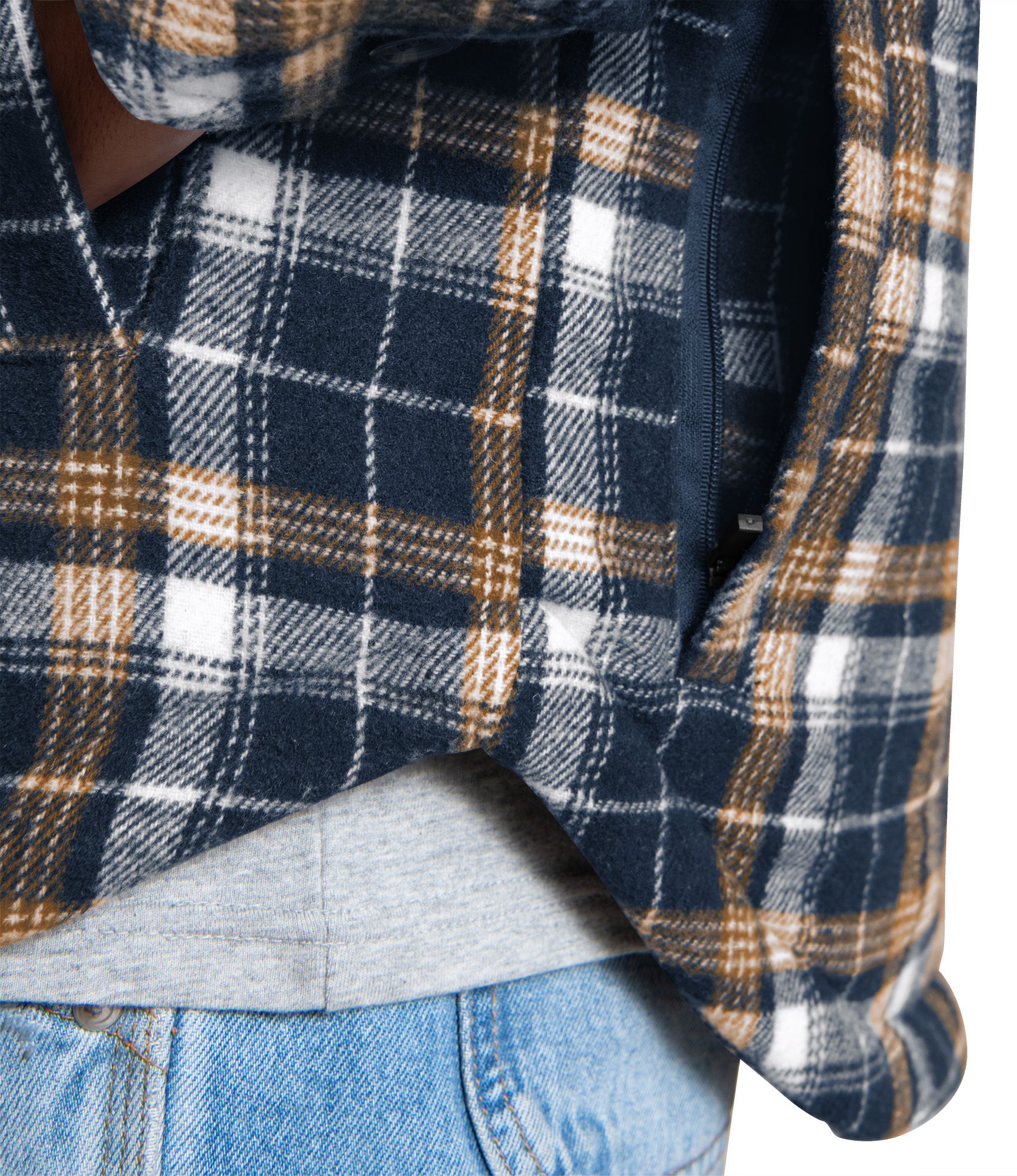 G-III Men's Seattle Seahawks Navy Plaid Black Shirt Jacket product image