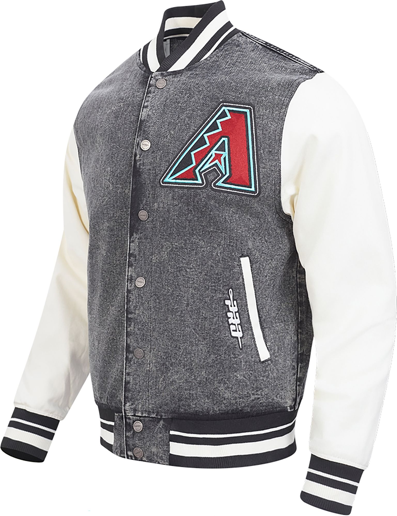 Pro Standard Men's Arizona Diamondbacks Black Rebel Athletics Denim Varsity Jacket product image