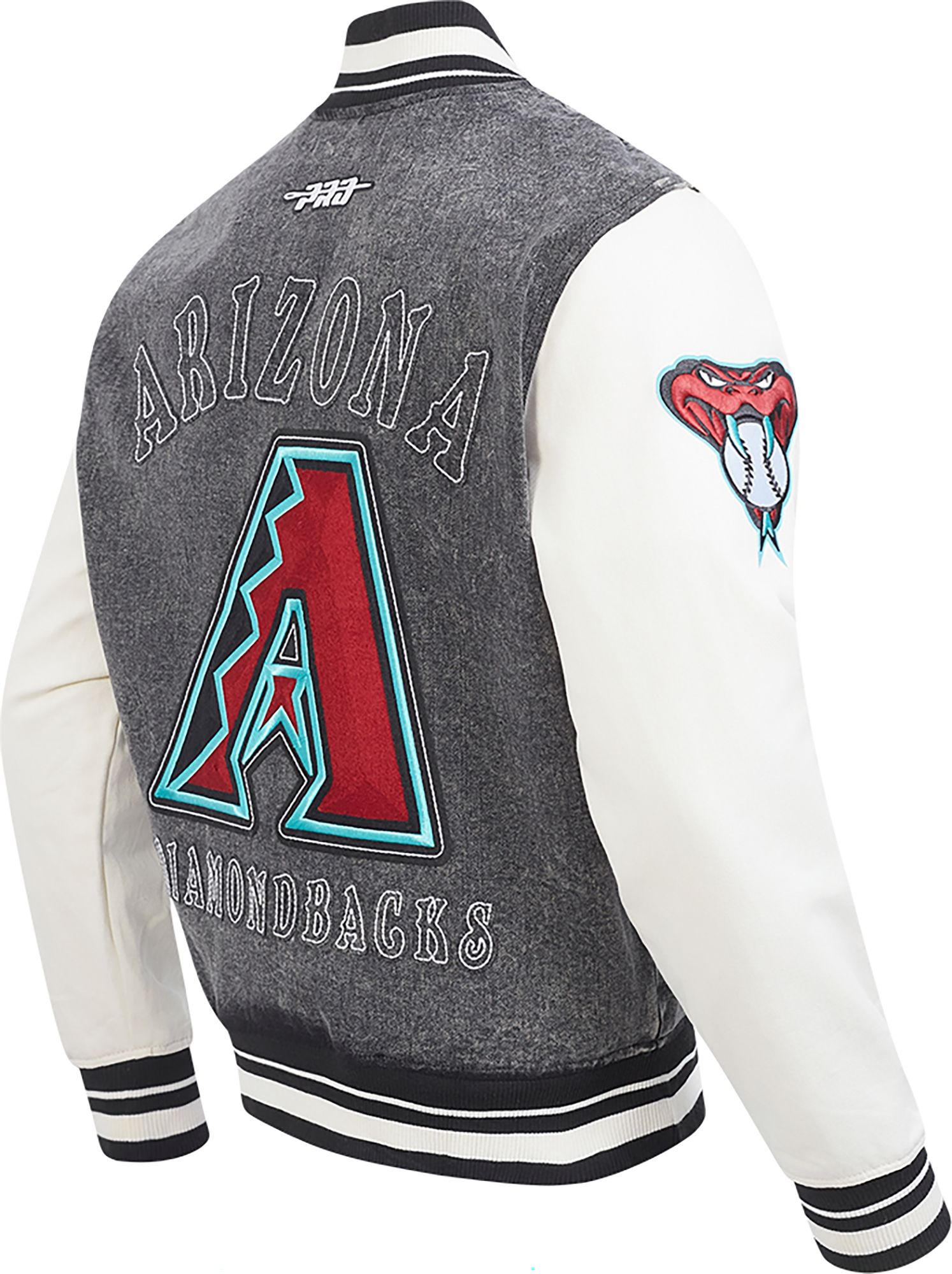 Pro Standard Men's Arizona Diamondbacks Black Rebel Athletics Denim Varsity Jacket product image