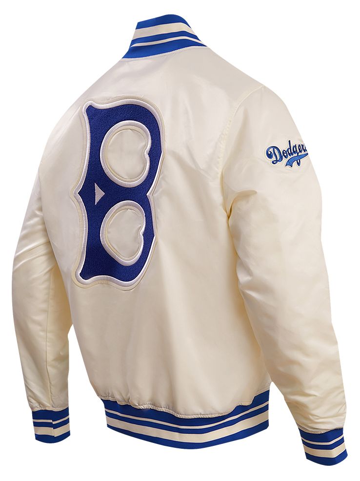Pro Standard Men's Brooklyn Dodgers Cream Retro Rib Satin Jacket product image
