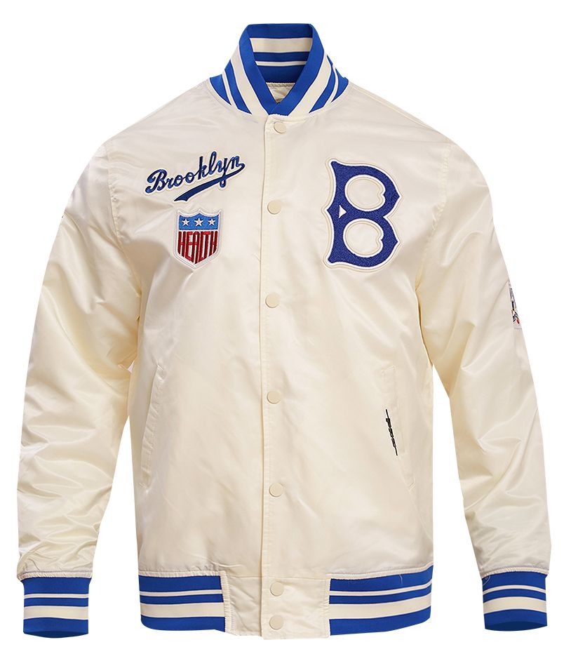 Pro Standard Men's Brooklyn Dodgers Cream Retro Rib Satin Jacket product image