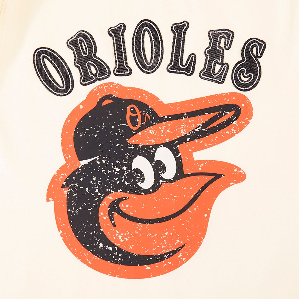 Pro Standard Men's Baltimore Orioles Cream Rebel Athletics Stacked Logo Short Sleeve T-Shirt product image