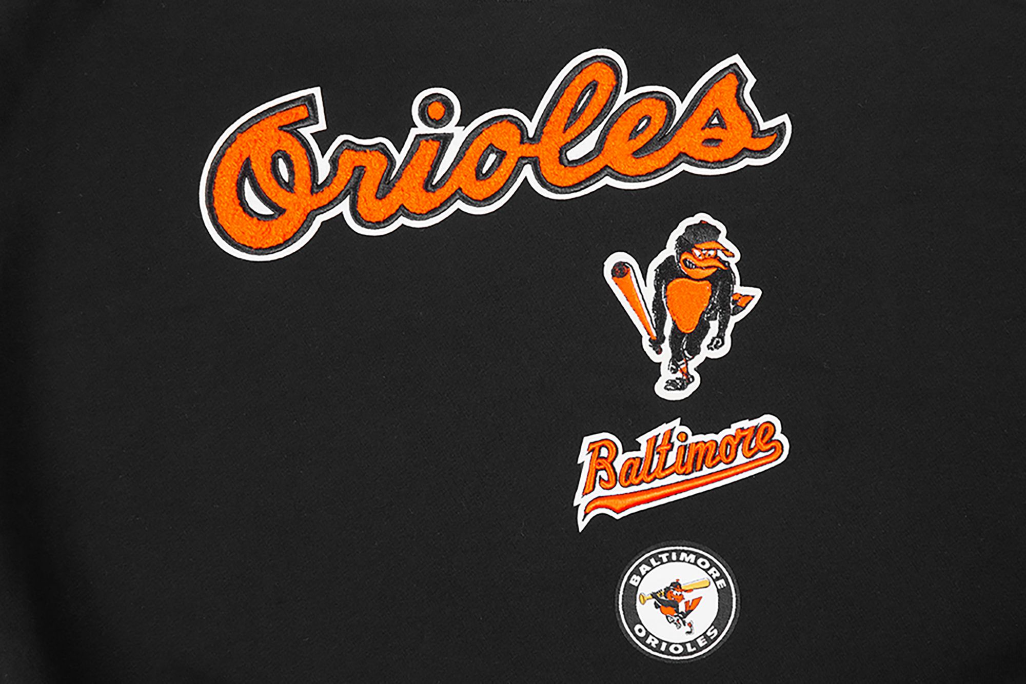 Pro Standard Women's Baltimore Orioles Black Logo Fleece Crew Neck Sweatshirt product image