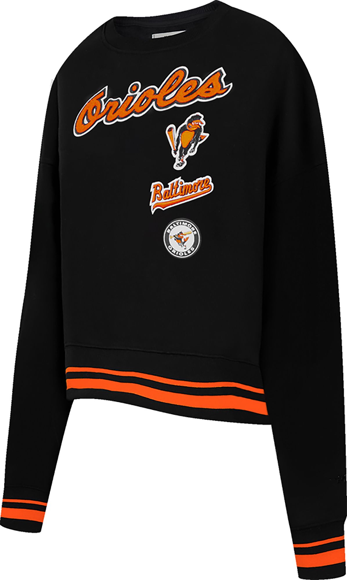 Pro Standard Women's Baltimore Orioles Black Logo Fleece Crew Neck Sweatshirt product image