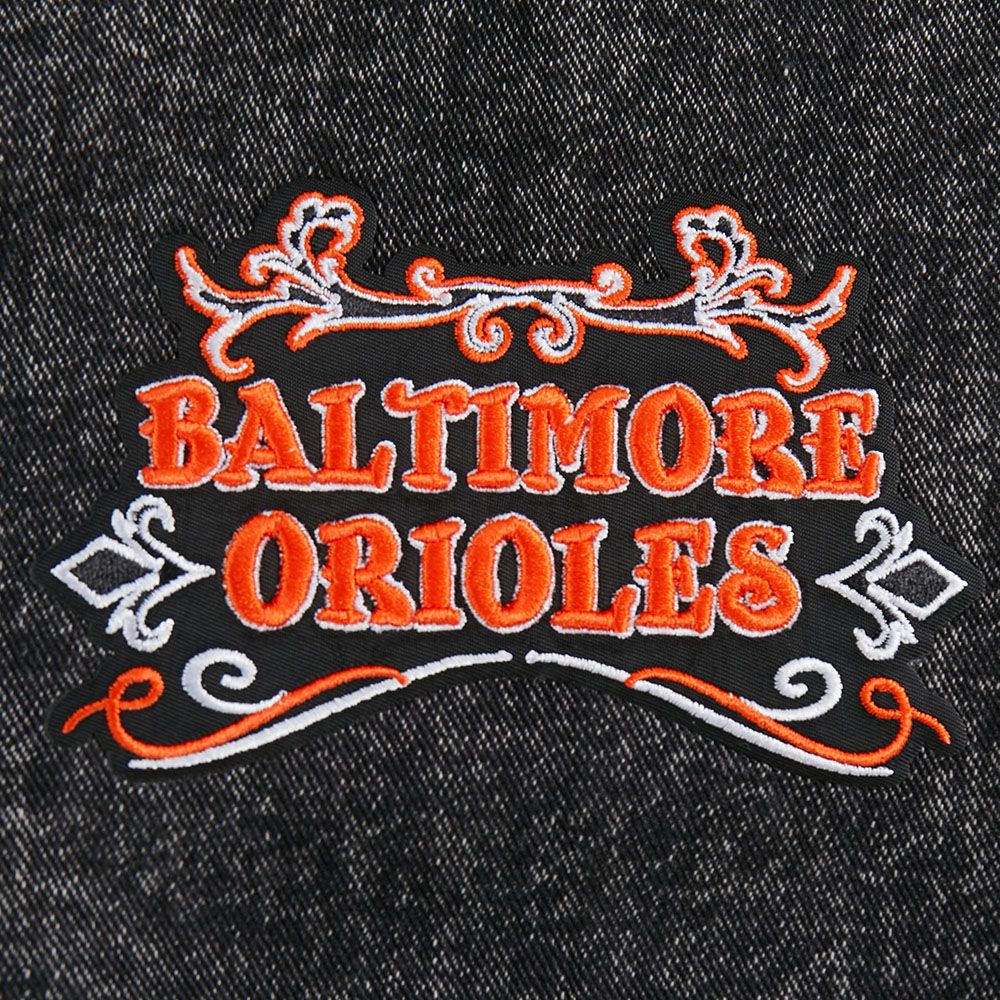 Pro Standard Women's Baltimore Orioles Black Rebel Athletics Denim Jacket product image