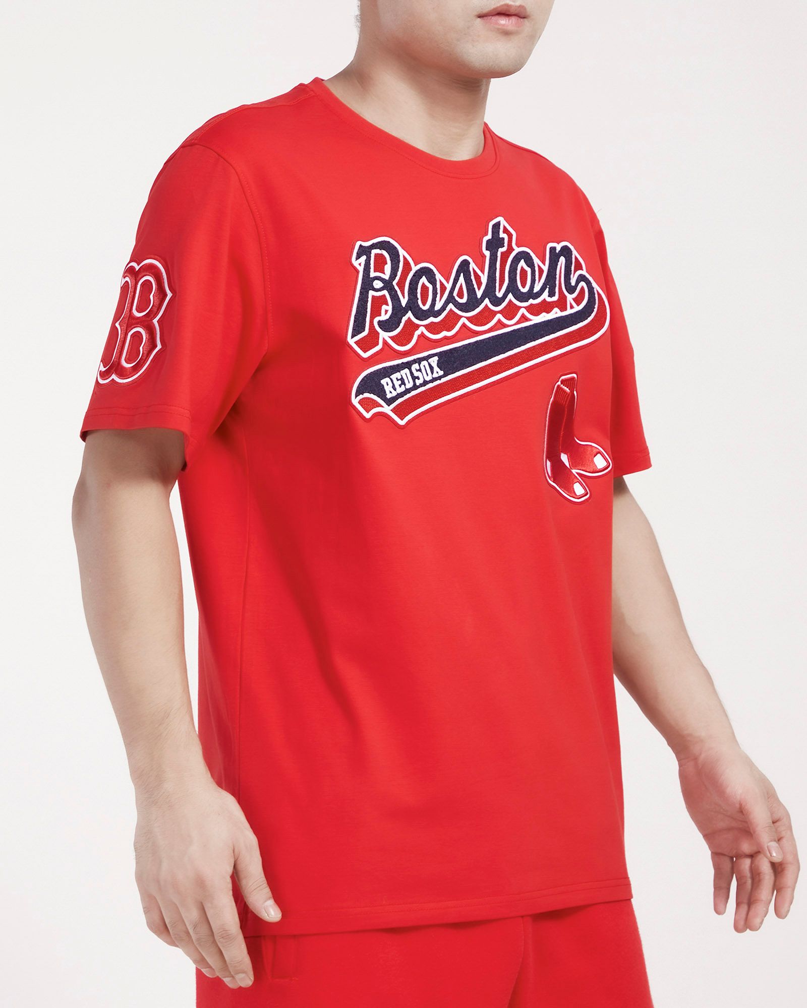 Pro Standard Men's Boston Red Sox Red Script Tail Single Jersey T-Shirt product image