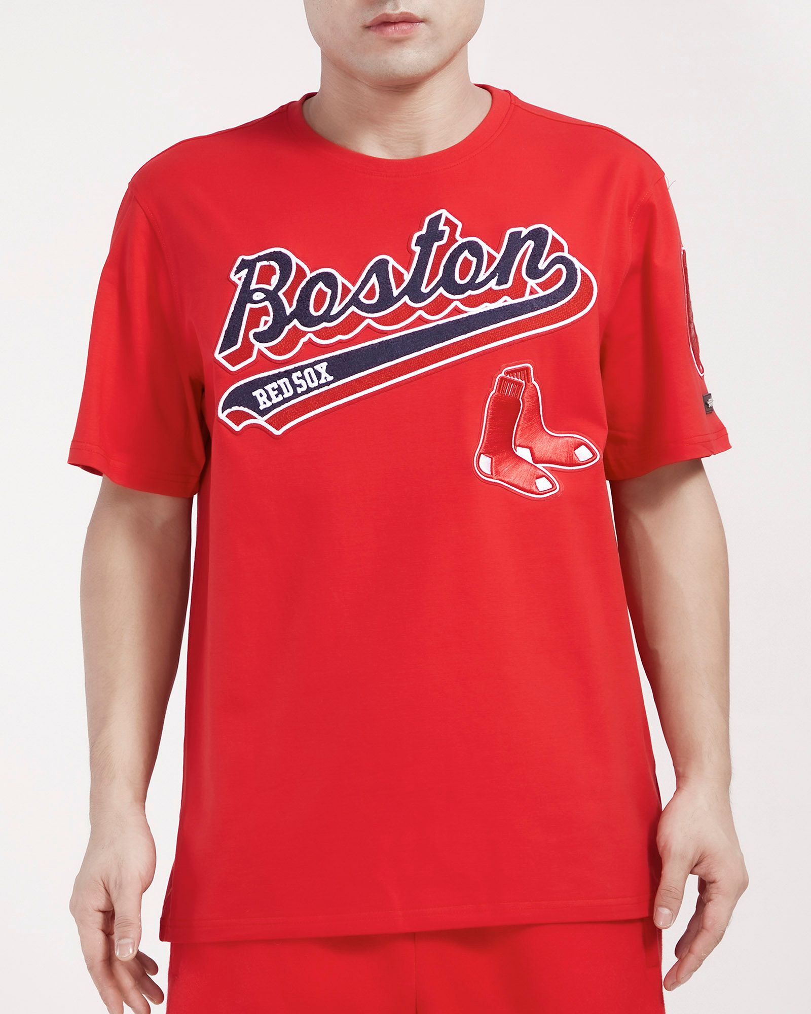 Pro Standard Men's Boston Red Sox Red Script Tail Single Jersey T-Shirt product image