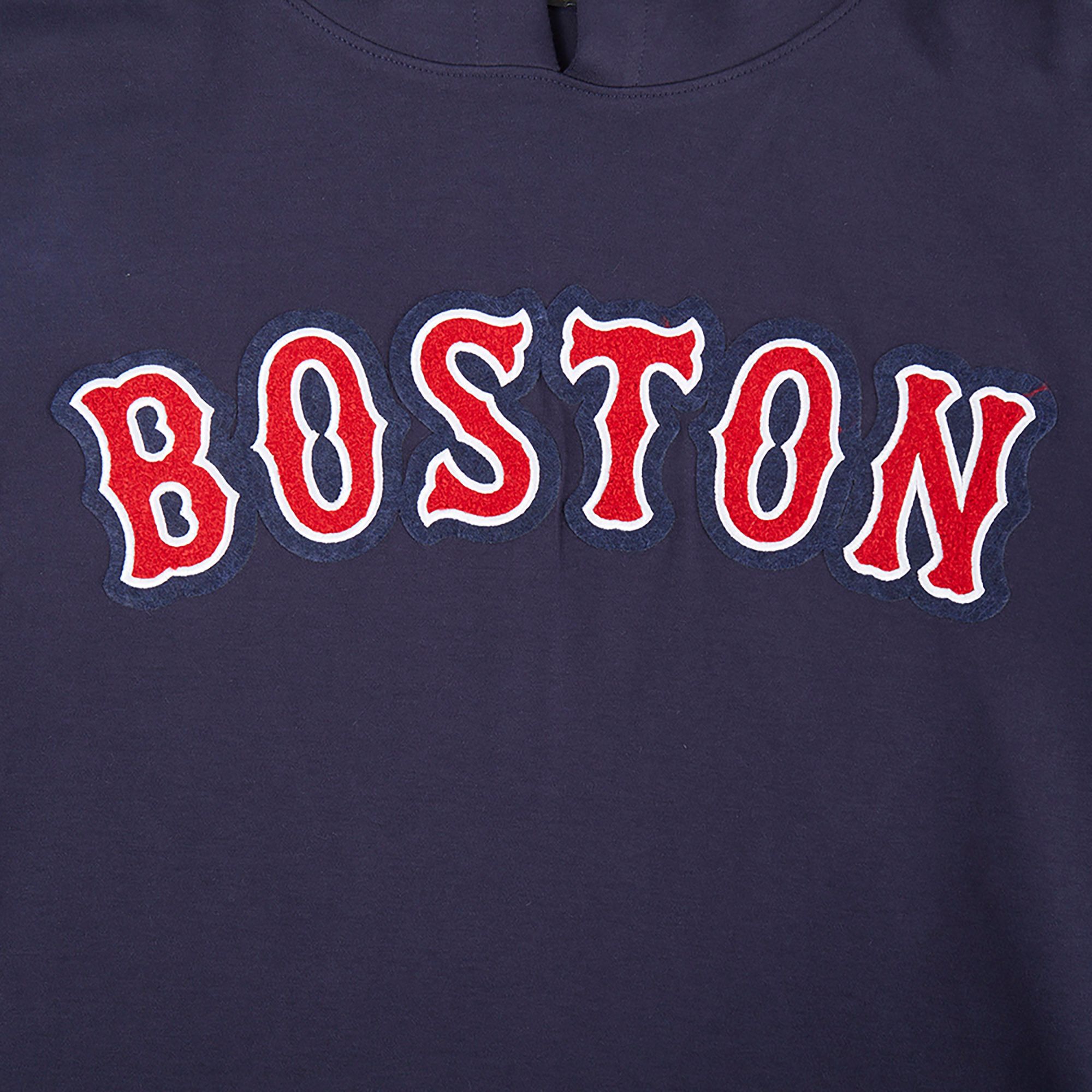 Pro Standard Men's Boston Red Sox Navy Classic Chenille Short Sleeve Hoodie product image