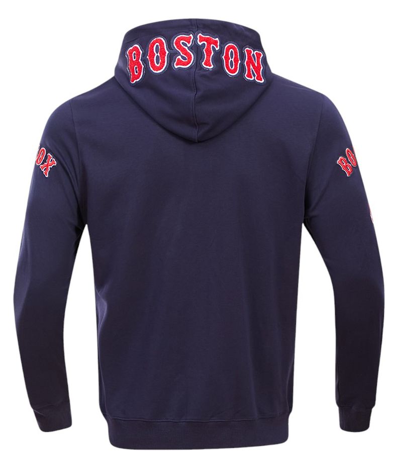 Pro Standard Men's Boston Red Sox Navy Classic Chenille Full-Zip Hoodie product image
