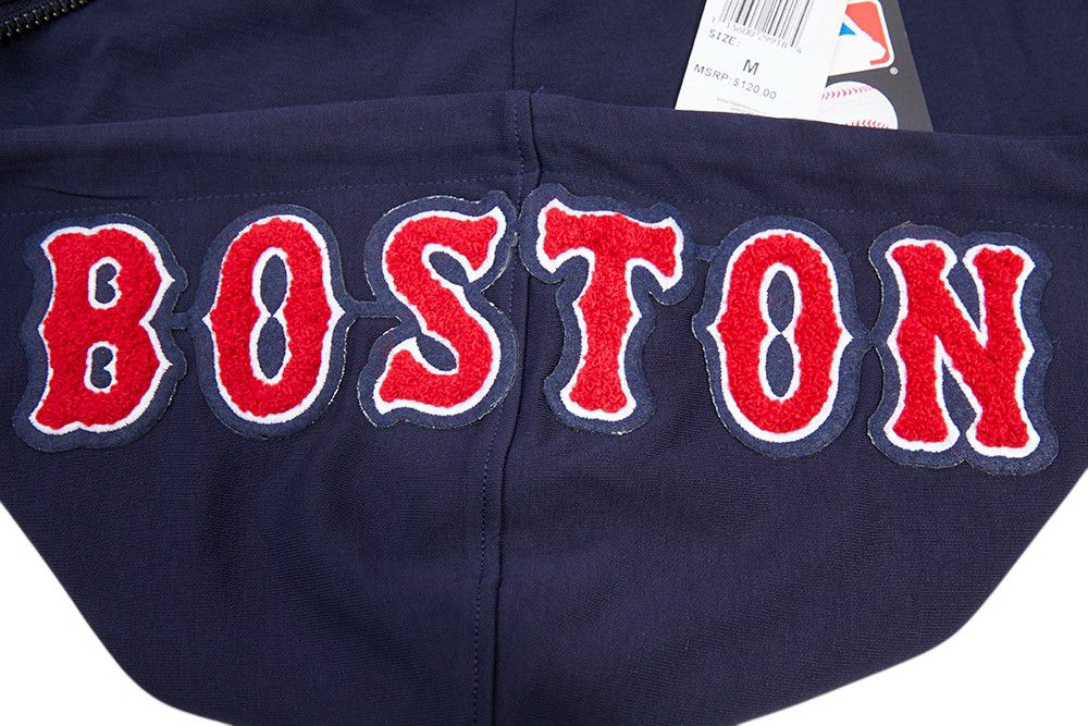 Pro Standard Men's Boston Red Sox Navy Classic Chenille Full-Zip Hoodie product image