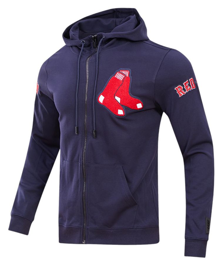 Pro Standard Men's Boston Red Sox Navy Classic Chenille Full-Zip Hoodie product image