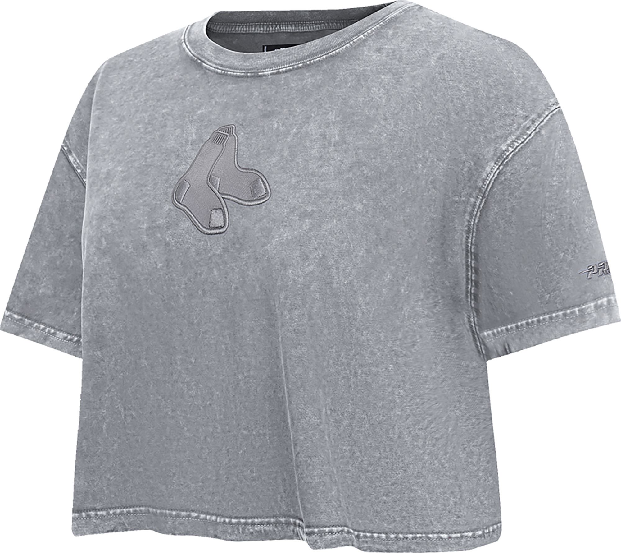 Pro Standard Women's Boston Red Sox Gray Crystalline Enzyme Boxy Short Sleeve T-Shirt product image