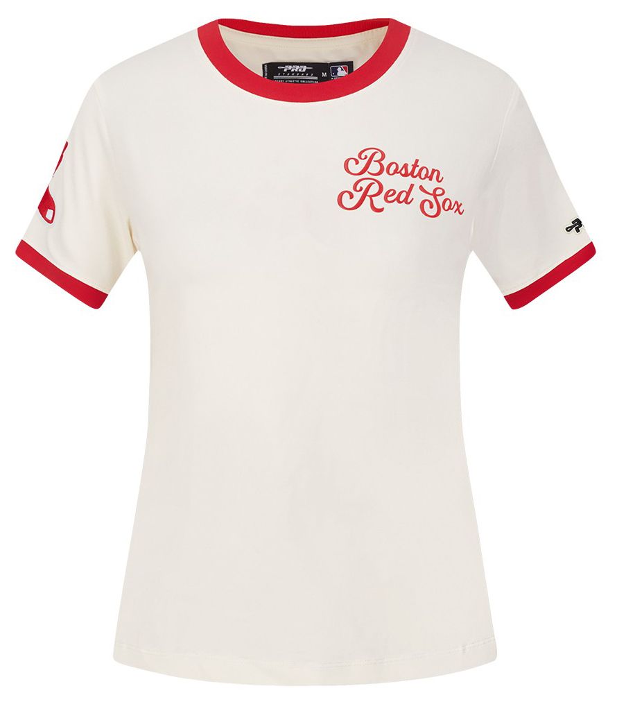 Pro Standard Women's Boston Red Sox Cream Ringer T-Shirt product image