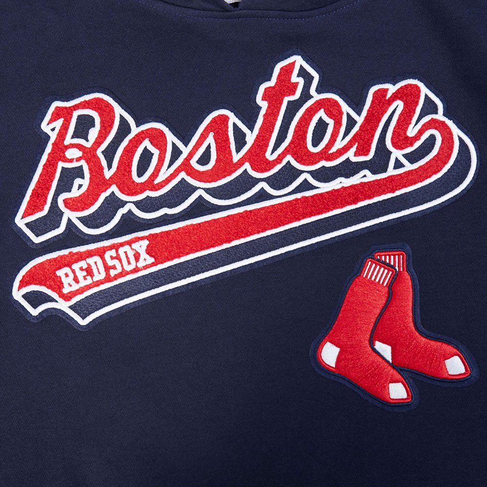 Pro Standard Youth Boston Red Sox Midnight Navy Script Tail Ribbed Fleece Hoodie product image