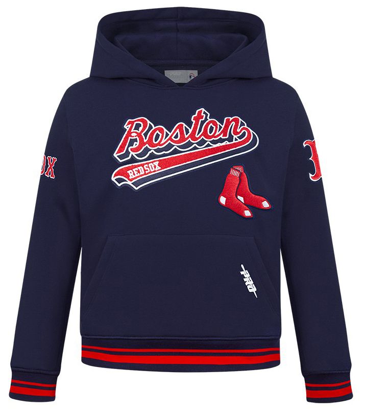 Pro Standard Youth Boston Red Sox Midnight Navy Script Tail Ribbed Fleece Hoodie product image