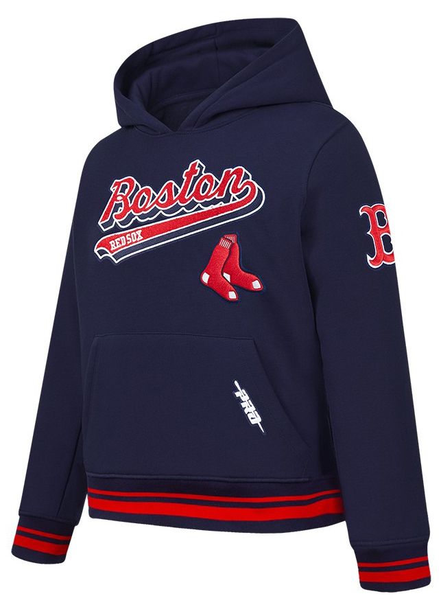 Pro Standard Youth Boston Red Sox Midnight Navy Script Tail Ribbed Fleece Hoodie product image