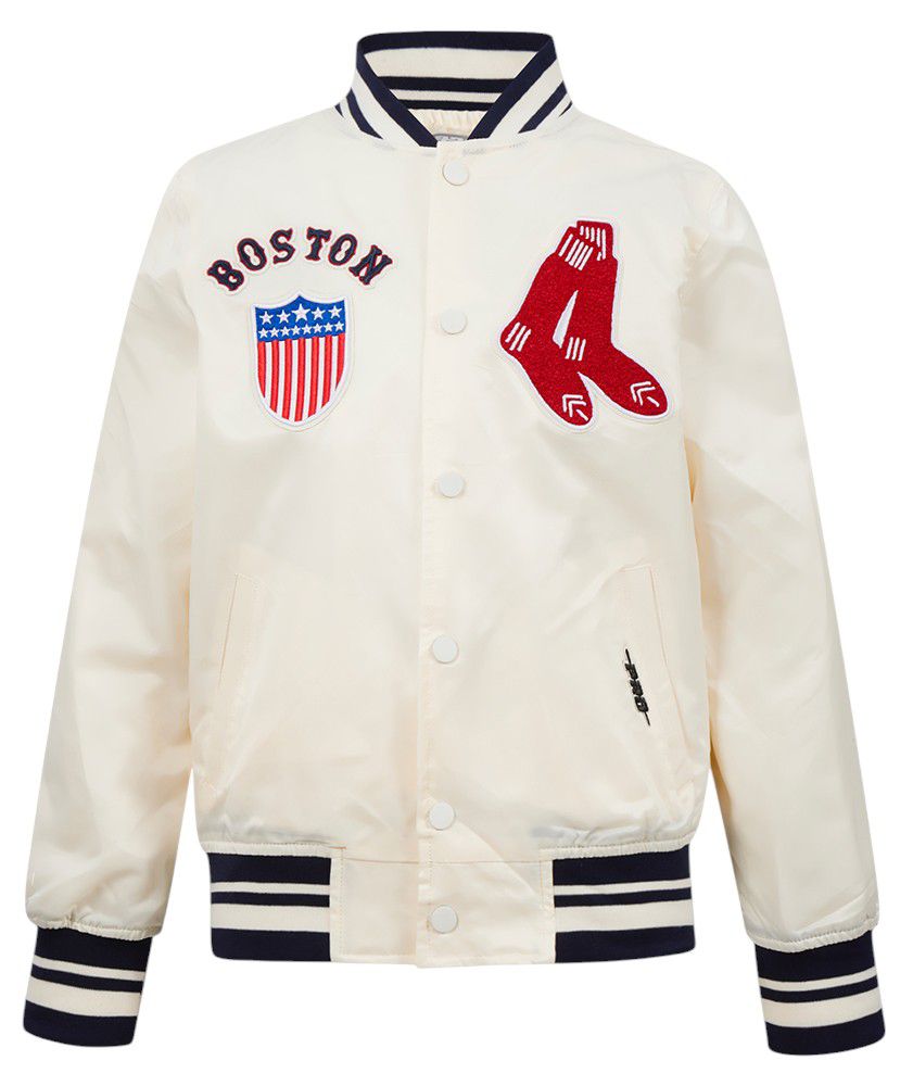 Pro Standard Youth Boston Red Sox Cream Classic Satin Jacket product image