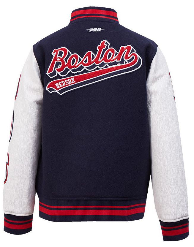 Pro Standard Youth Boston Red Sox Midnight Navy Script Varsity Jacket product image