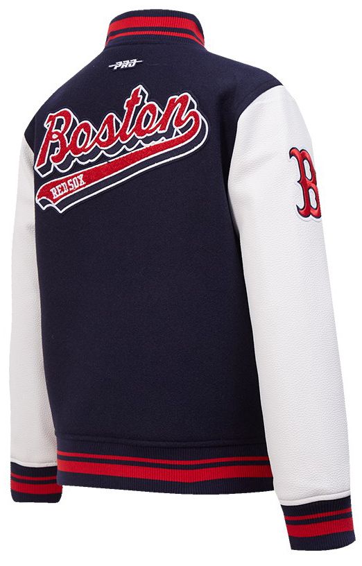 Pro Standard Youth Boston Red Sox Midnight Navy Script Varsity Jacket product image