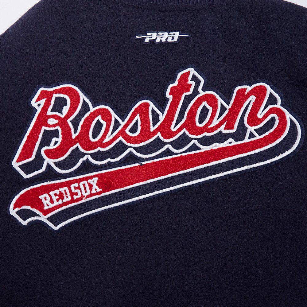 Pro Standard Youth Boston Red Sox Midnight Navy Script Varsity Jacket product image