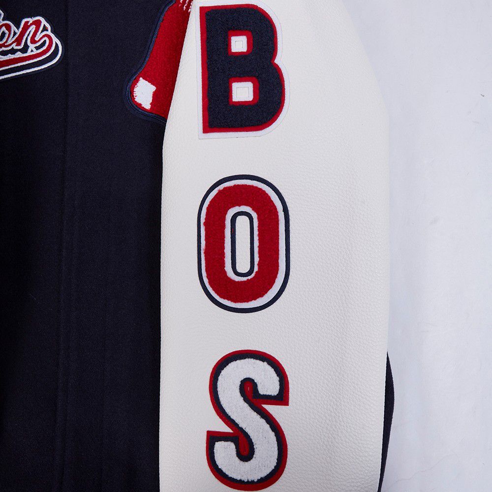 Pro Standard Youth Boston Red Sox Midnight Navy Script Varsity Jacket product image