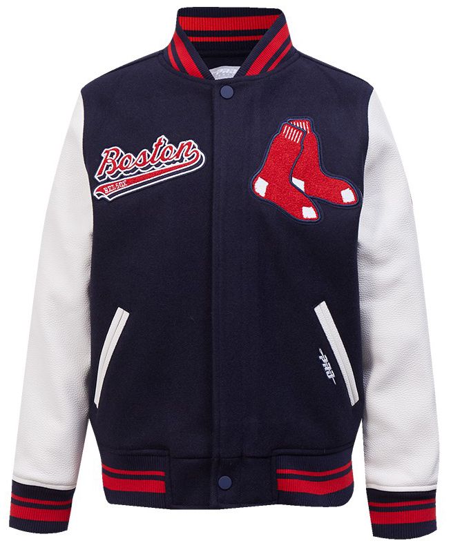 Pro Standard Youth Boston Red Sox Midnight Navy Script Varsity Jacket product image
