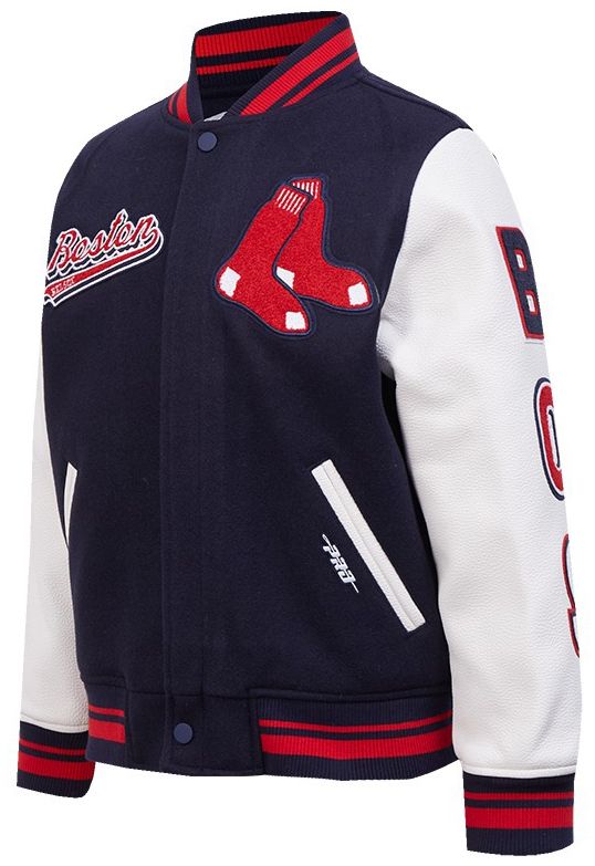 Pro Standard Youth Boston Red Sox Midnight Navy Script Varsity Jacket product image