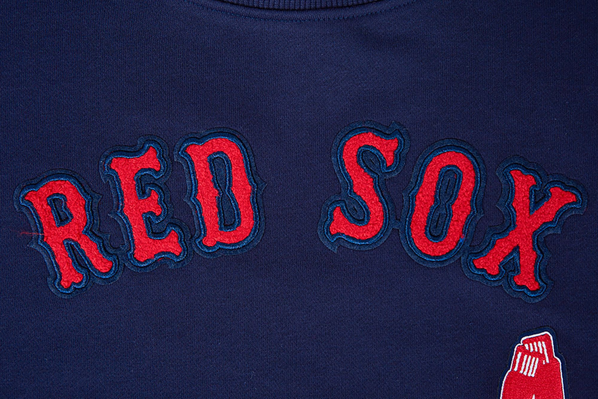 Pro Standard Women's Boston Red Sox Navy Logo Fleece Crew Neck Sweatshirt product image