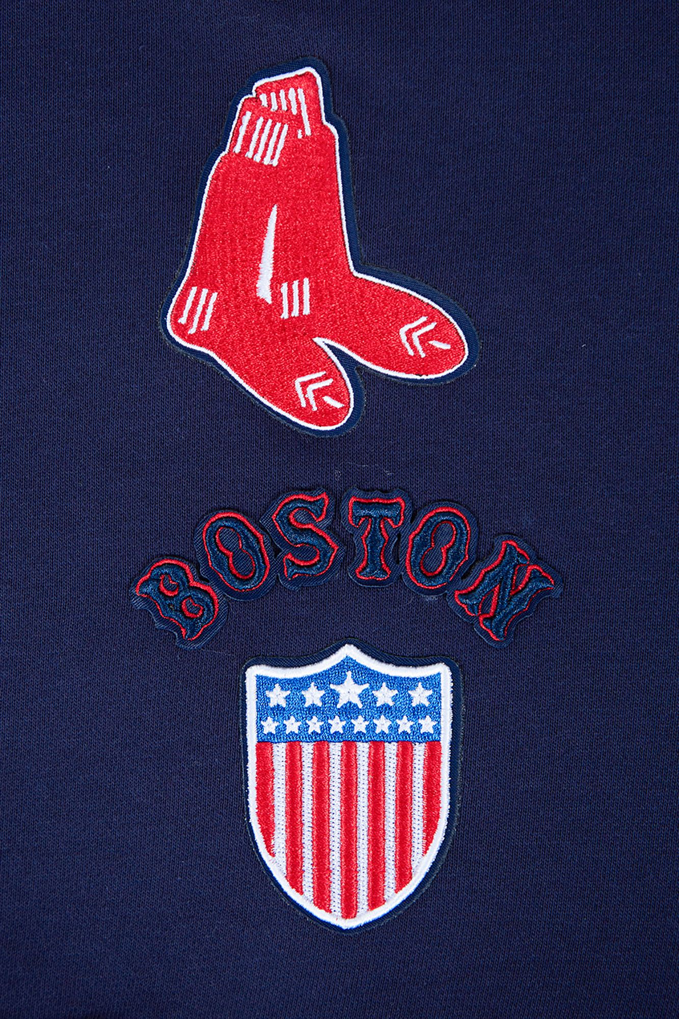 Pro Standard Women's Boston Red Sox Navy Logo Fleece Crew Neck Sweatshirt product image