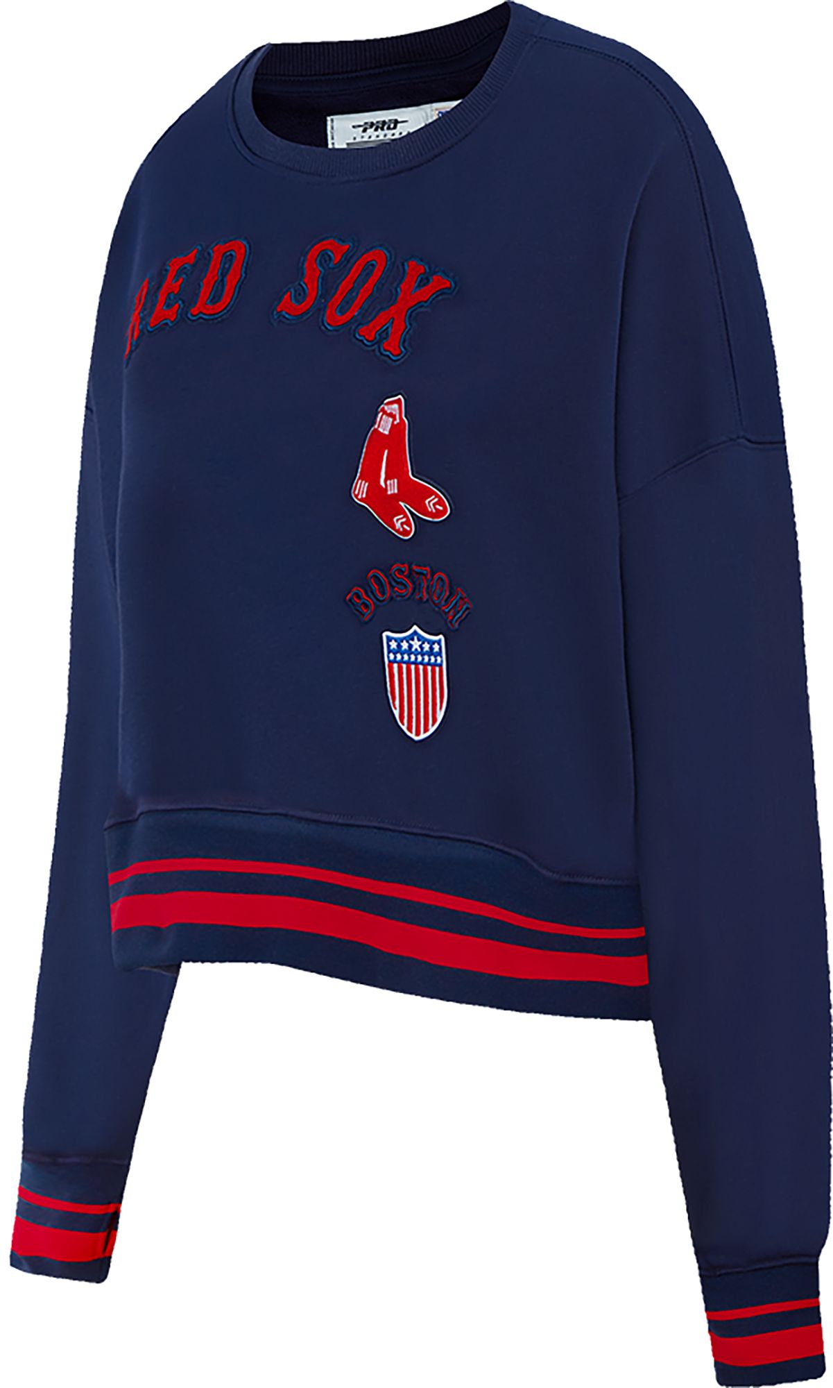 Pro Standard Women's Boston Red Sox Navy Logo Fleece Crew Neck Sweatshirt product image