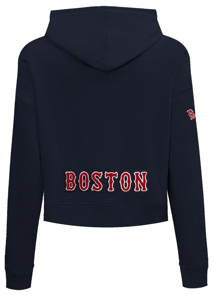 Pro Standard Women's Boston Red Sox Navy Classic Cropped Pullover Hoodie product image