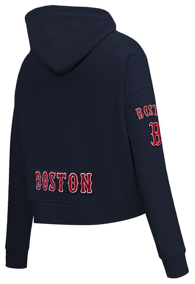 Pro Standard Women's Boston Red Sox Navy Classic Cropped Pullover Hoodie product image