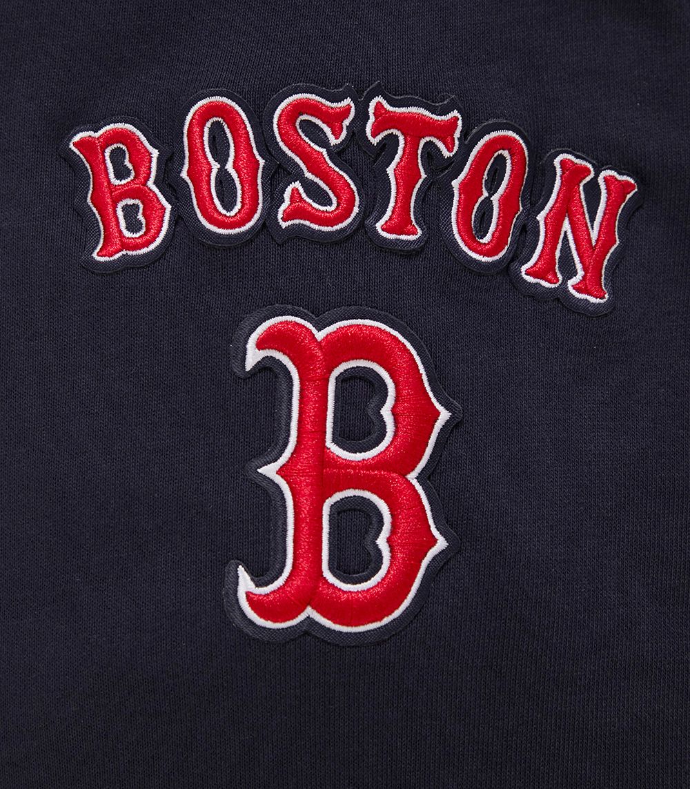 Pro Standard Women's Boston Red Sox Navy Classic Cropped Pullover Hoodie product image