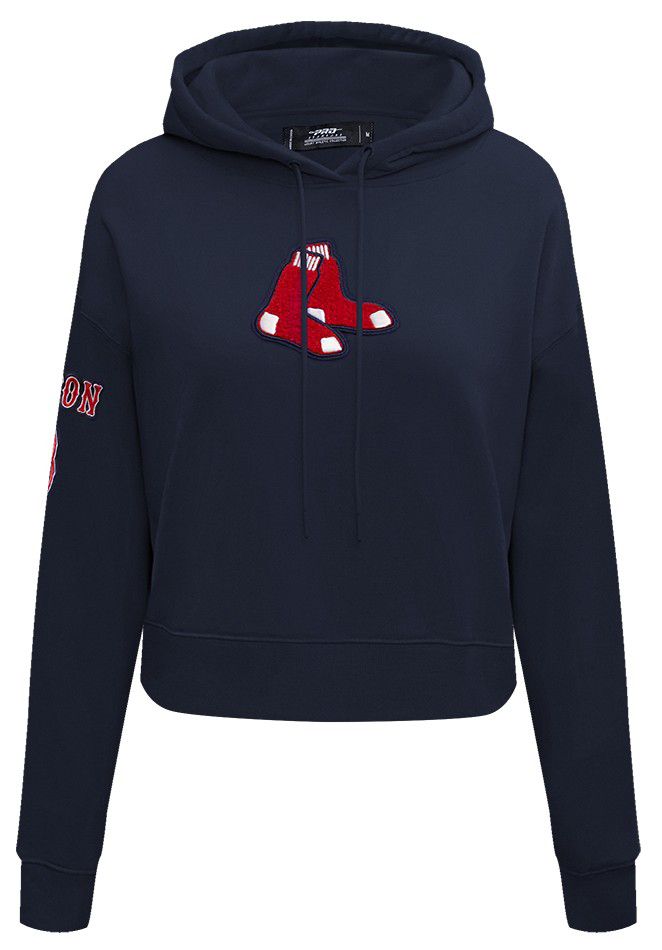 Pro Standard Women's Boston Red Sox Navy Classic Cropped Pullover Hoodie product image