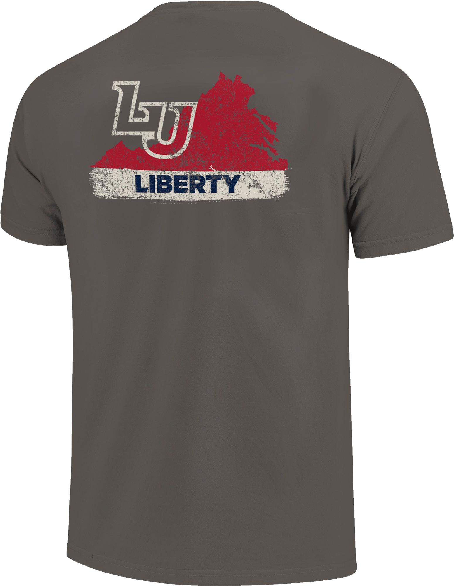 Image One Men's Liberty Flames Grey Football Stripes T-Shirt product image