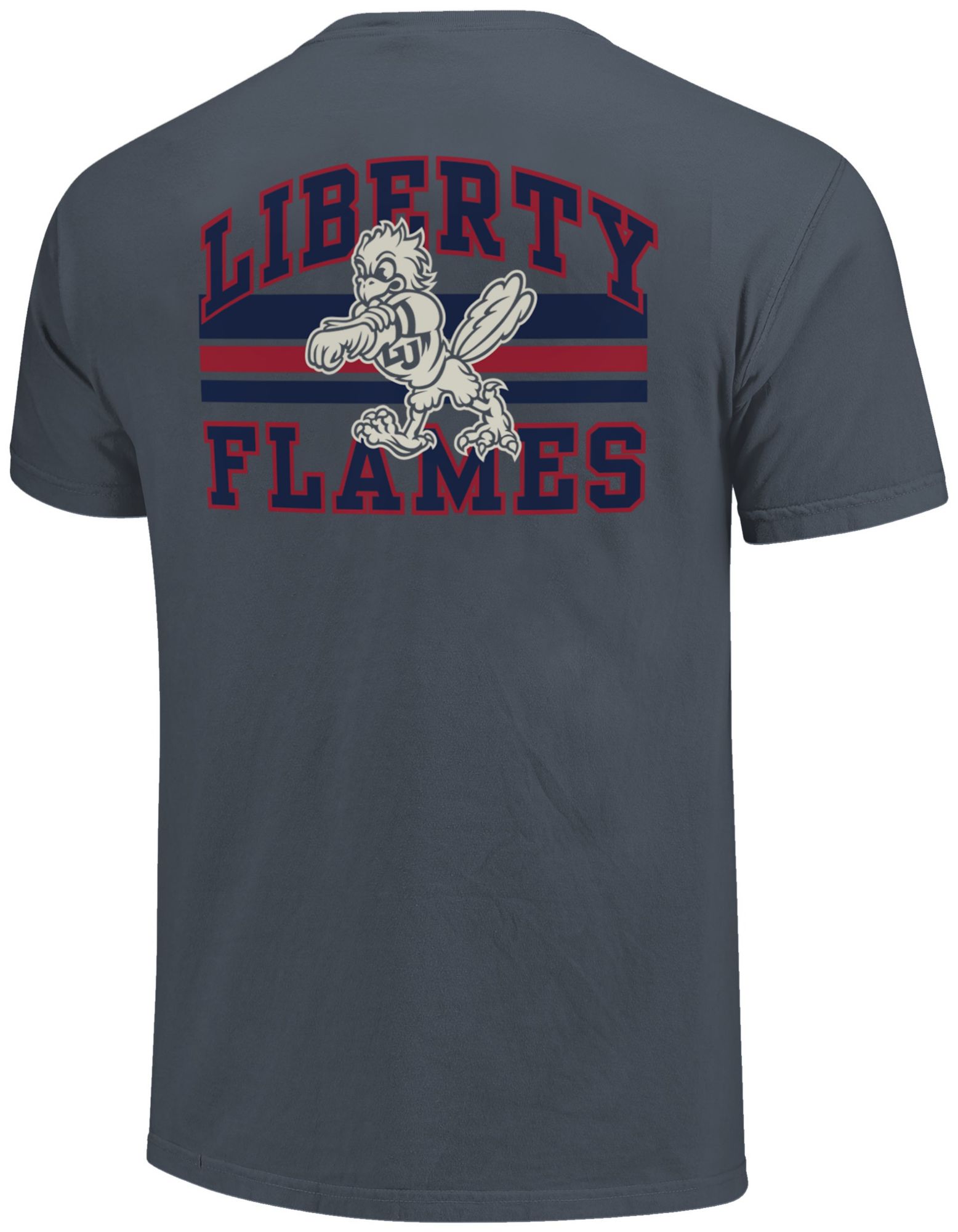 Image One Men's Liberty Flames Denim Mascot Arched Short Sleeve T-Shirt product image