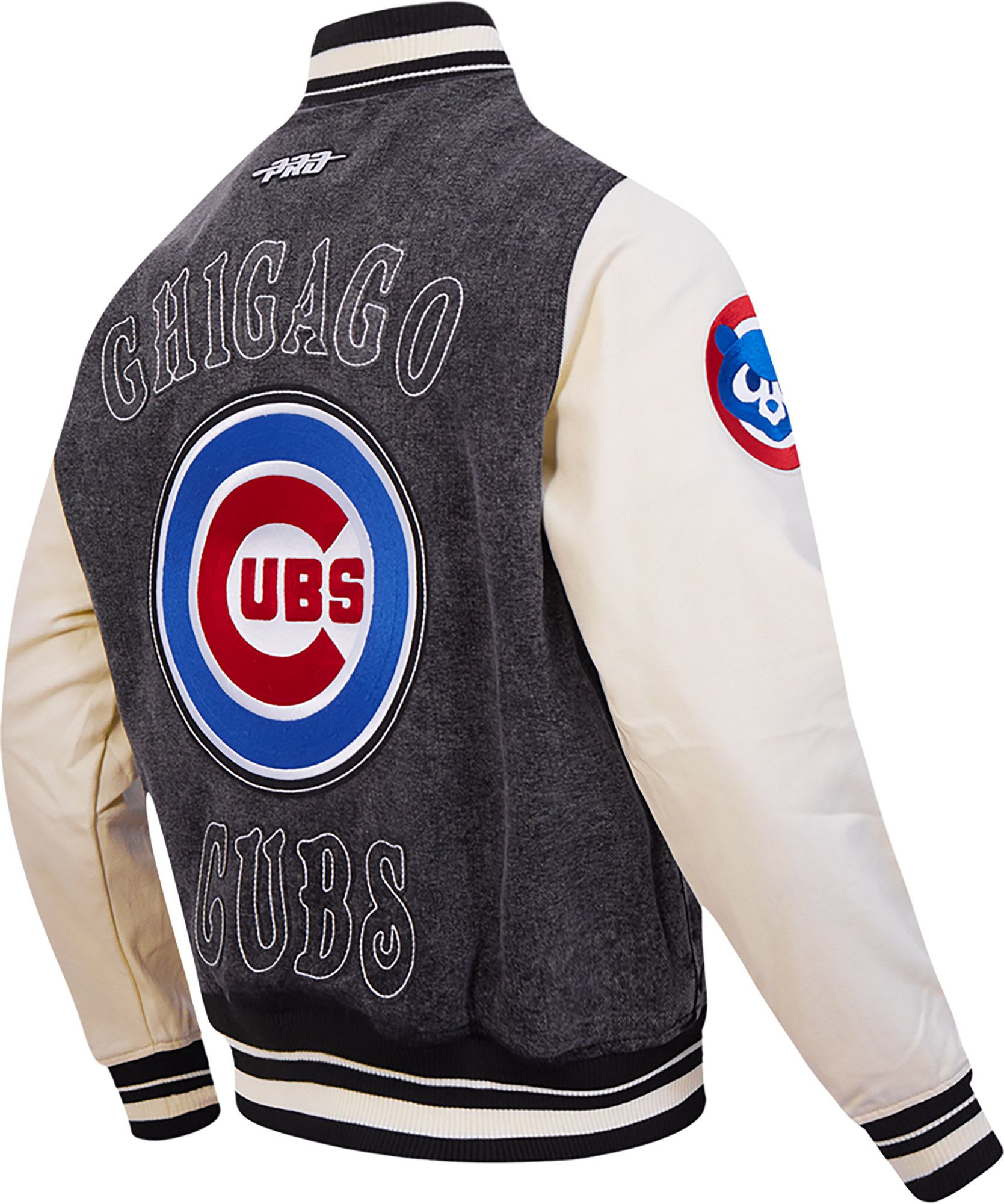 Pro Standard Men's Chicago Cubs Black Denim Varsity Jacket product image