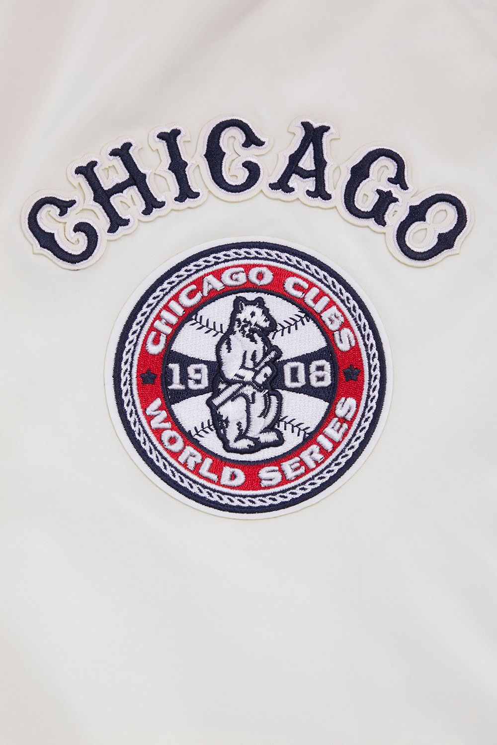 Pro Standard Men's Chicago Cubs Cream Retro Rib Satin Jacket product image