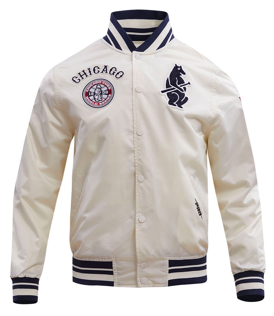 Pro Standard Men's Chicago Cubs Cream Retro Rib Satin Jacket product image