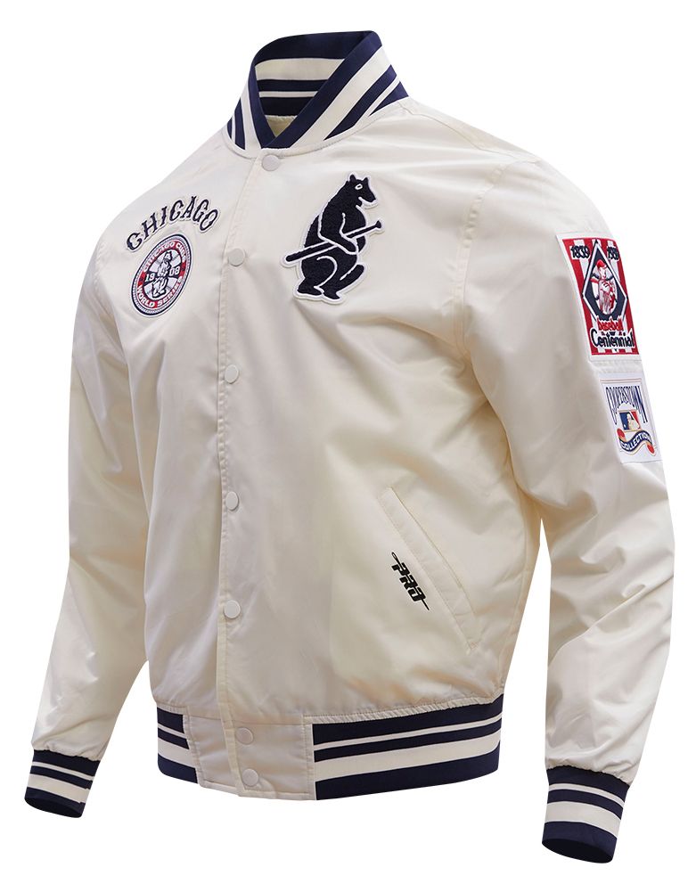Pro Standard Men's Chicago Cubs Cream Retro Rib Satin Jacket product image