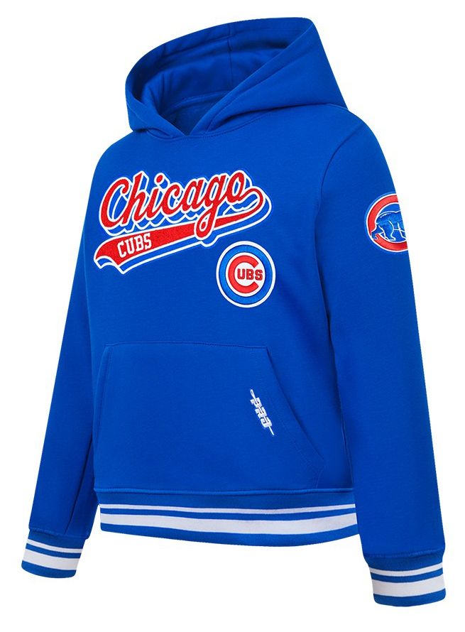 Pro Standard Youth Chicago Cubs Royal Blue Script Tail Ribbed Fleece Hoodie product image