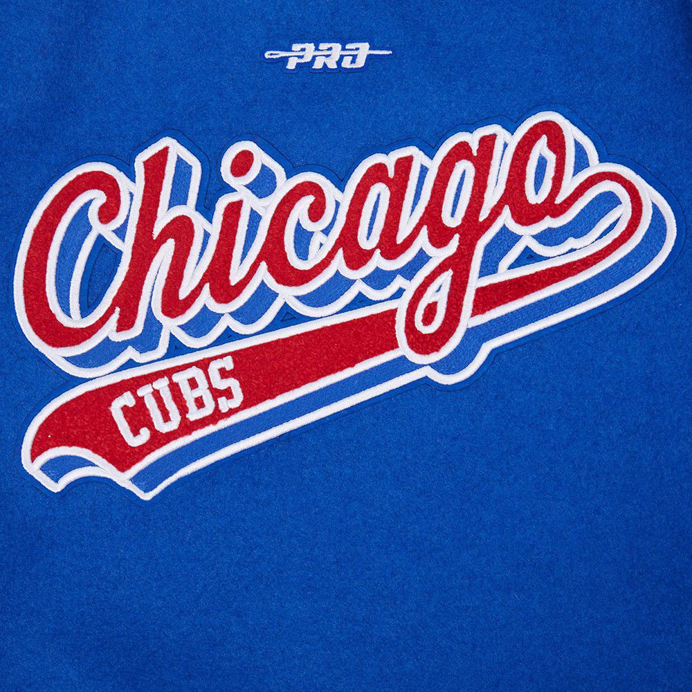 Pro Standard Youth Chicago Cubs Royal Blue Script Varsity Jacket product image